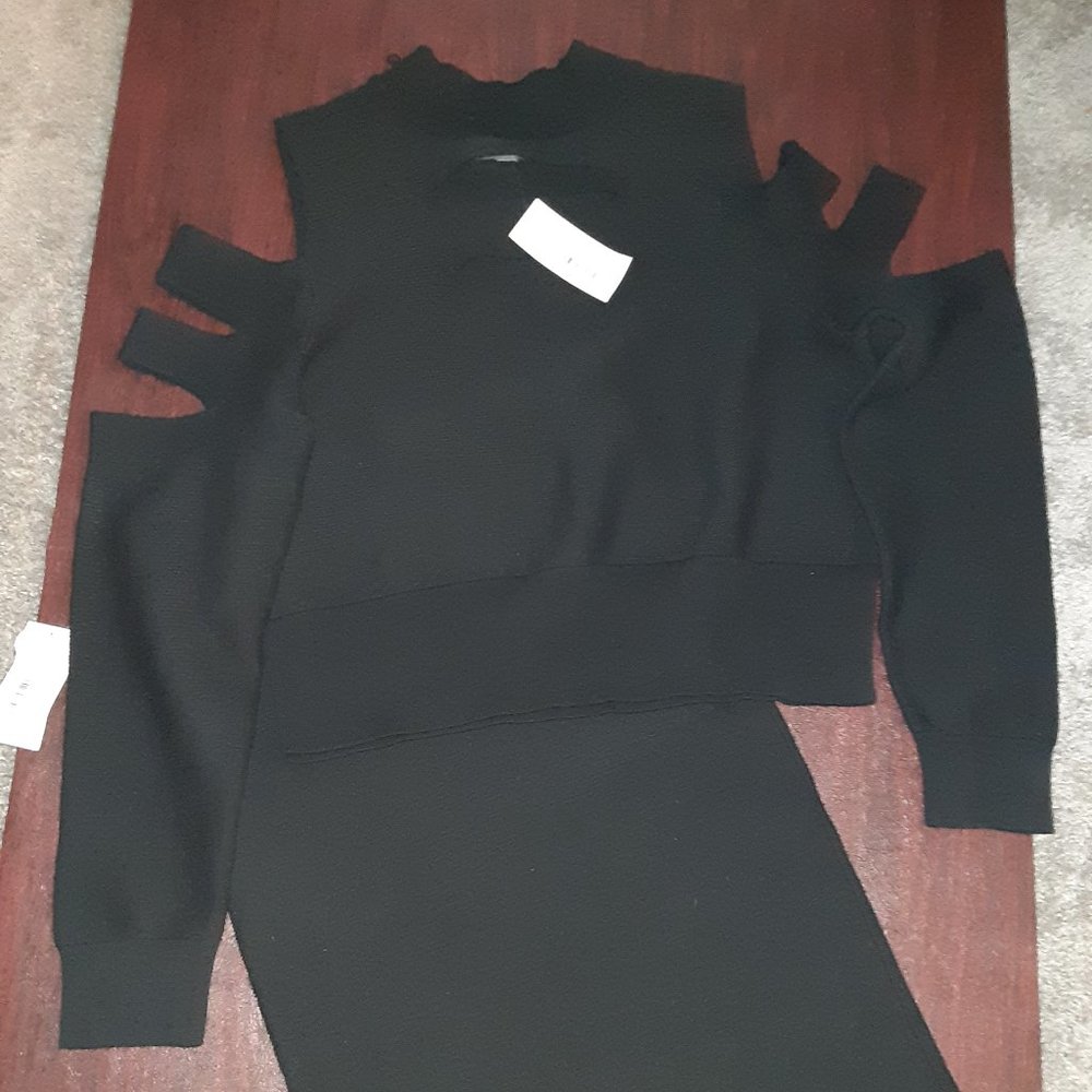 Cold Shoulder Skirt Set